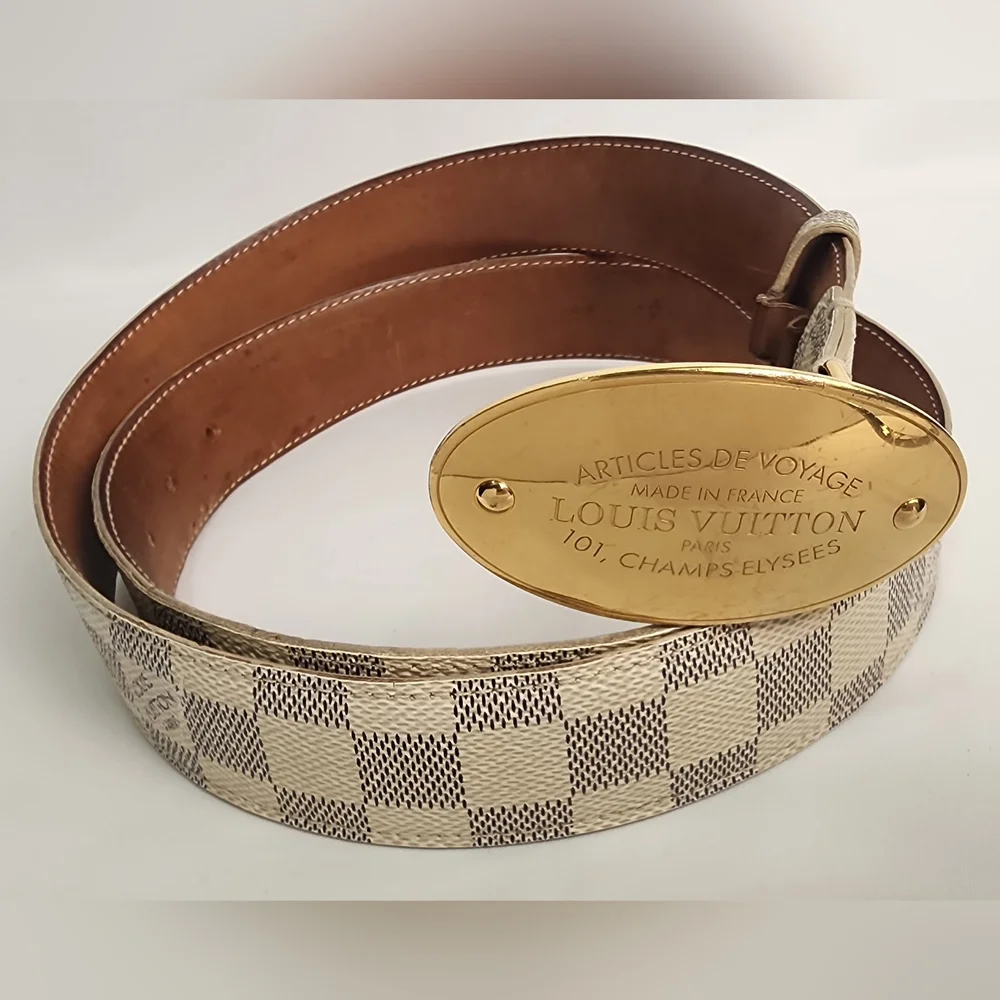 Louis Vuitton Damier Azur Canvas Voyage Belt 100/40